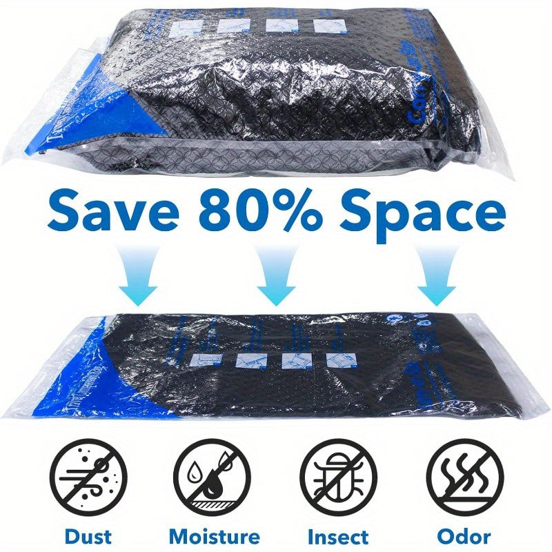 Set of 9 Vacuum Storage Bags with Manual Pump Includes 2 XL 3 L 3 M Space Saving Airtight Compression for Clothes Bedding Pillows