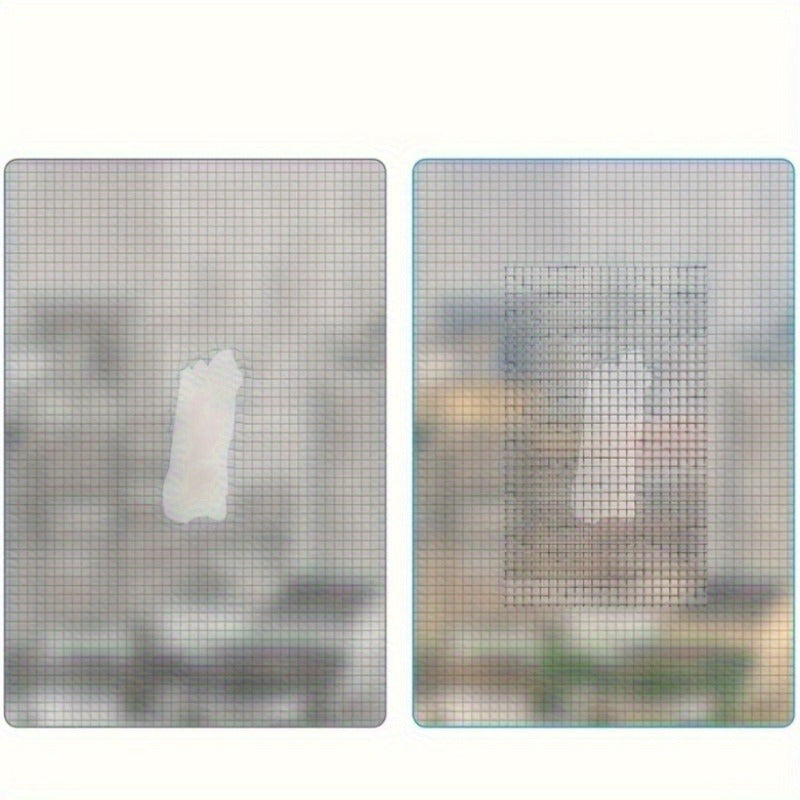 Cinta de reparación de pantallas para ventanas y puertas, kit de parche de malla autoadhesiva para desgarros y agujeros