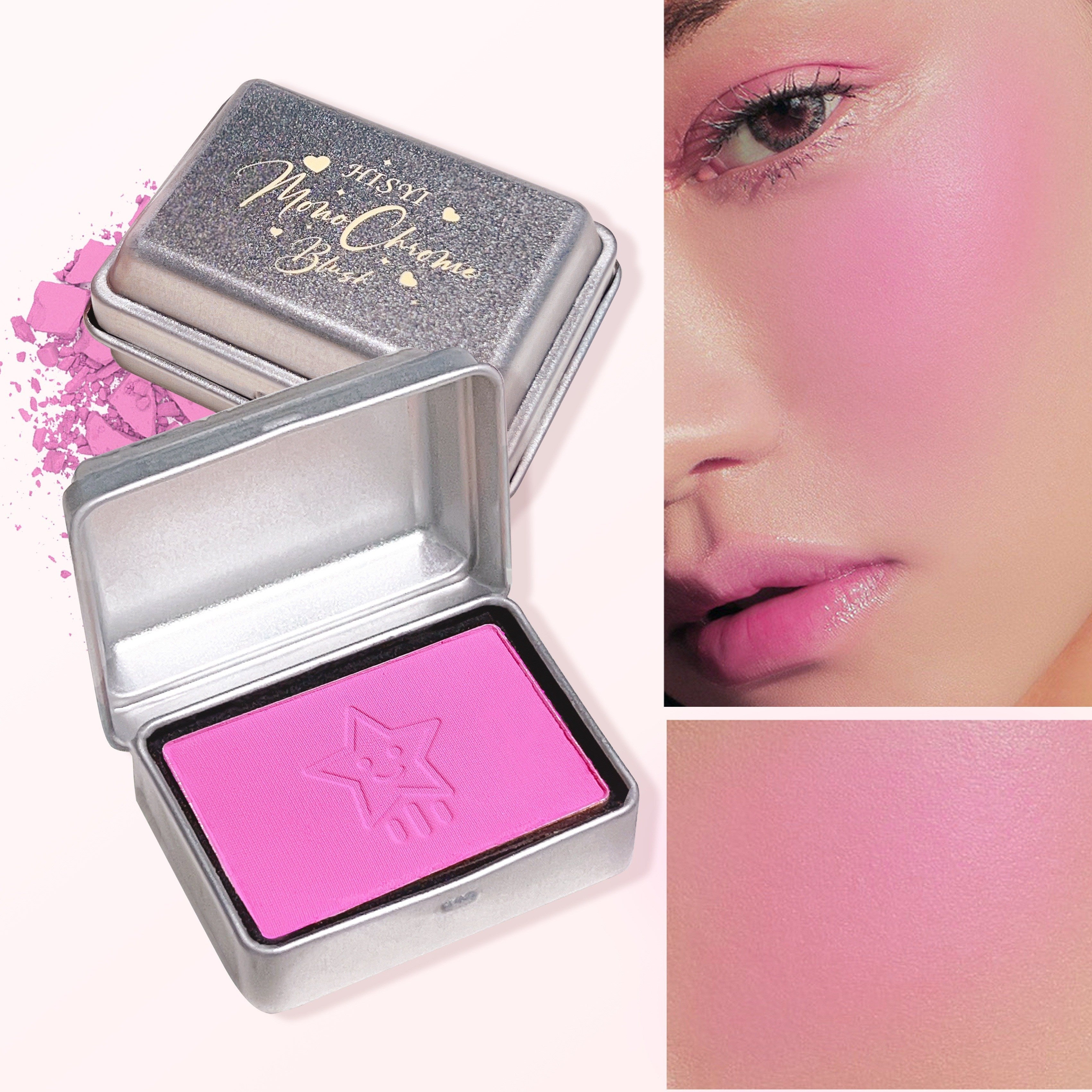 Paleta de rubor mate en tono durazno para mujer, paleta individual, contorno de larga duración