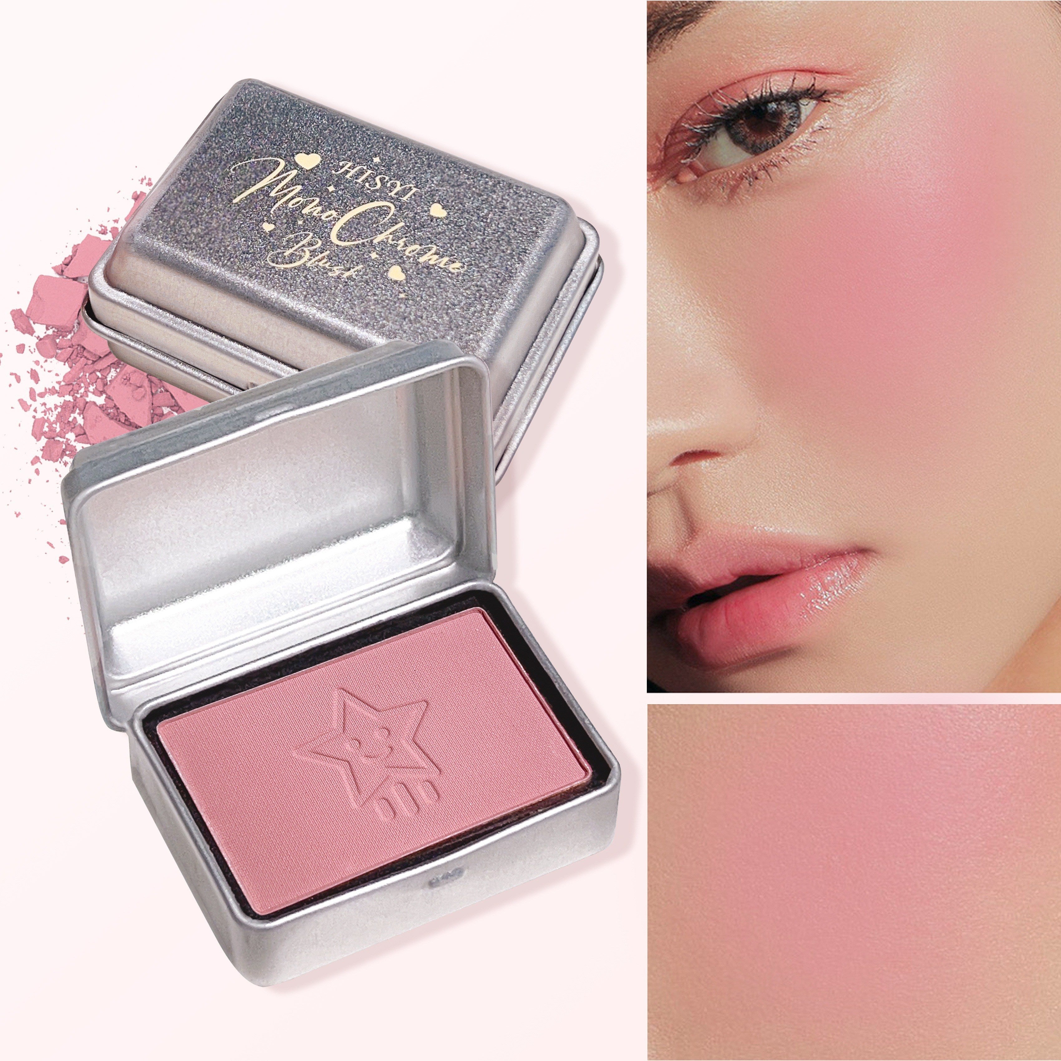 Women Peach-Toned Matte Blush Single Palette Long-Lasting Contour