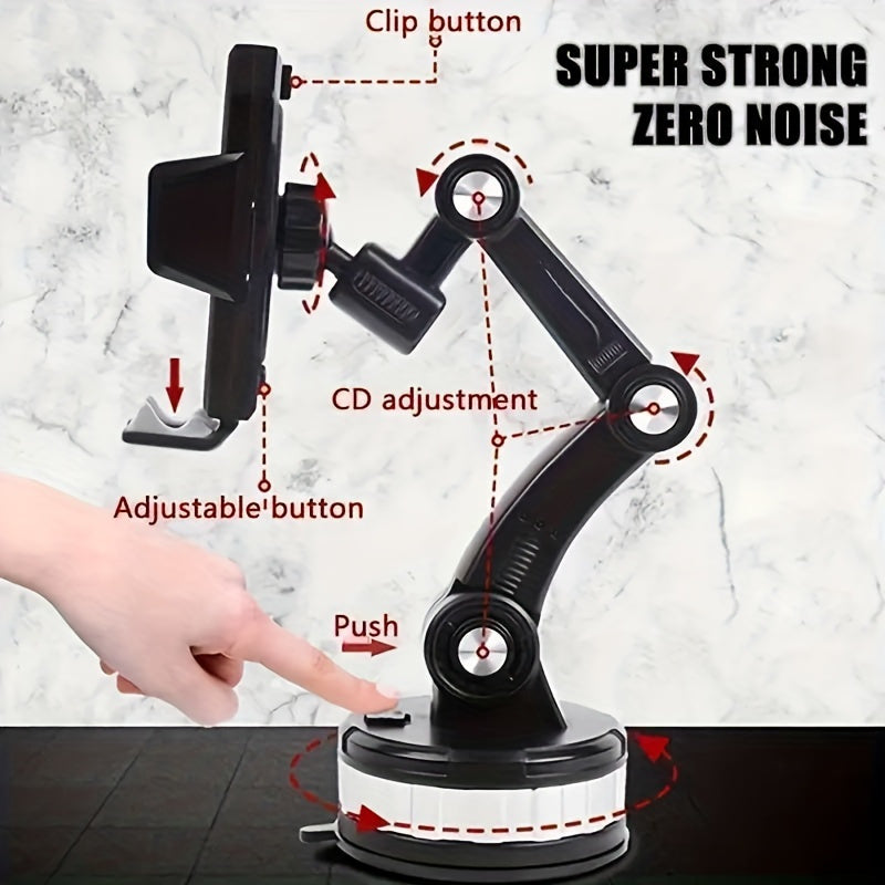 Universal Car Phone Mount - 360° Rotatable Shockproof with Adhesive Gel