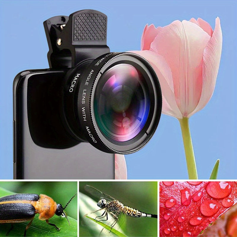 Universal Phone Lens Kit with Wide Angle and Macro Zoom Compatible with Four Thirds Mount