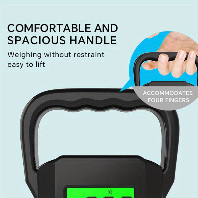 1 dona Raqamli osma tarozi Katta yoritilgan LCD ekran bilan - 132lb/60kg sig‘im, Baliq ovlash, yuk va pochta ishlatish uchun ideal, Batareya bilan ishlaydi (Batareyalar kiritilmagan)