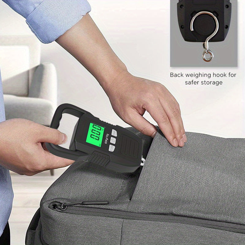 1 dona Raqamli osma tarozi Katta yoritilgan LCD ekran bilan - 132lb/60kg sig‘im, Baliq ovlash, yuk va pochta ishlatish uchun ideal, Batareya bilan ishlaydi (Batareyalar kiritilmagan)