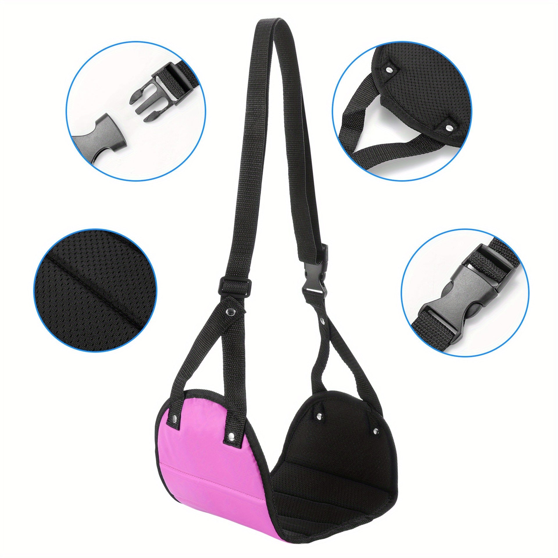 Portable Airplane Footrest Hammock Adjustable Travel Foot Support Black