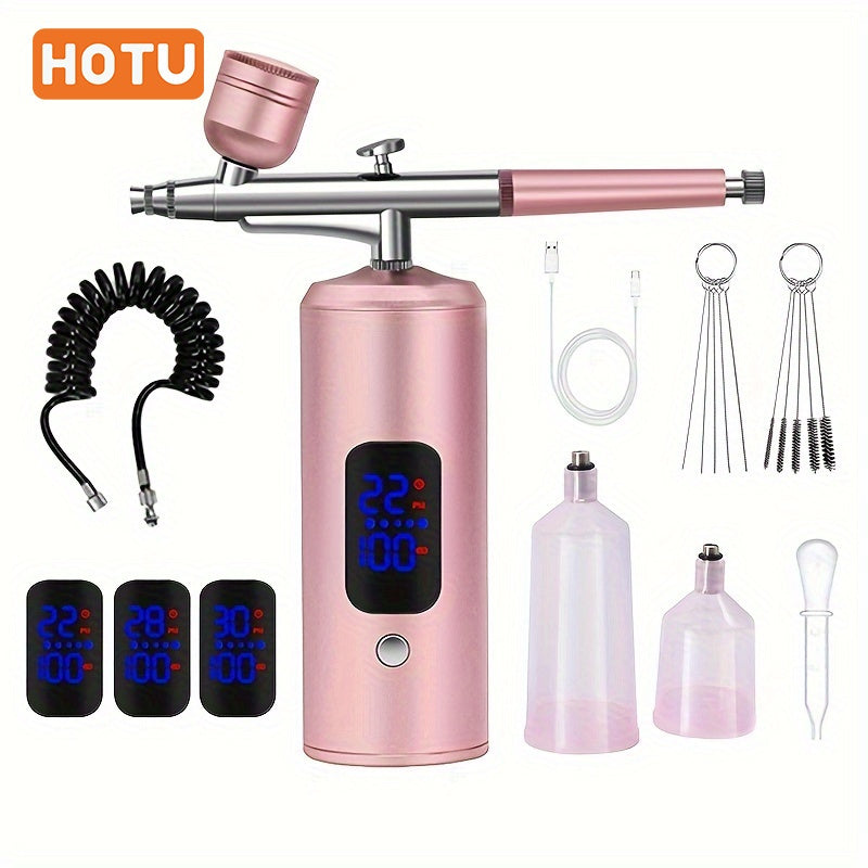 Portable Wireless Airbrush Kit with 0.3mm Tip for Tanning Painting Tattooing Nail Art