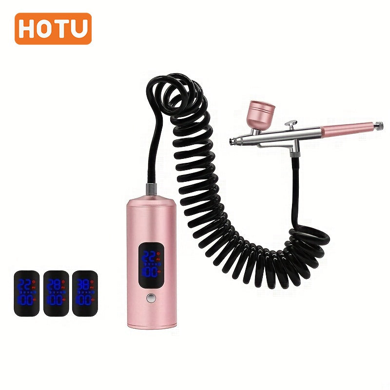 Portable Wireless Airbrush Kit with 0.3mm Tip for Tanning Painting Tattooing Nail Art