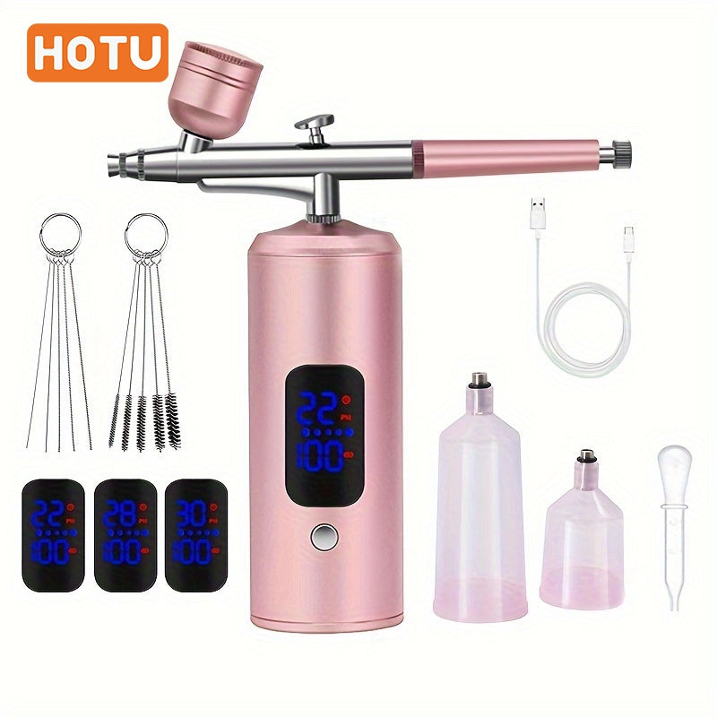 Portable Wireless Airbrush Kit with 0.3mm Tip for Tanning Painting Tattooing Nail Art