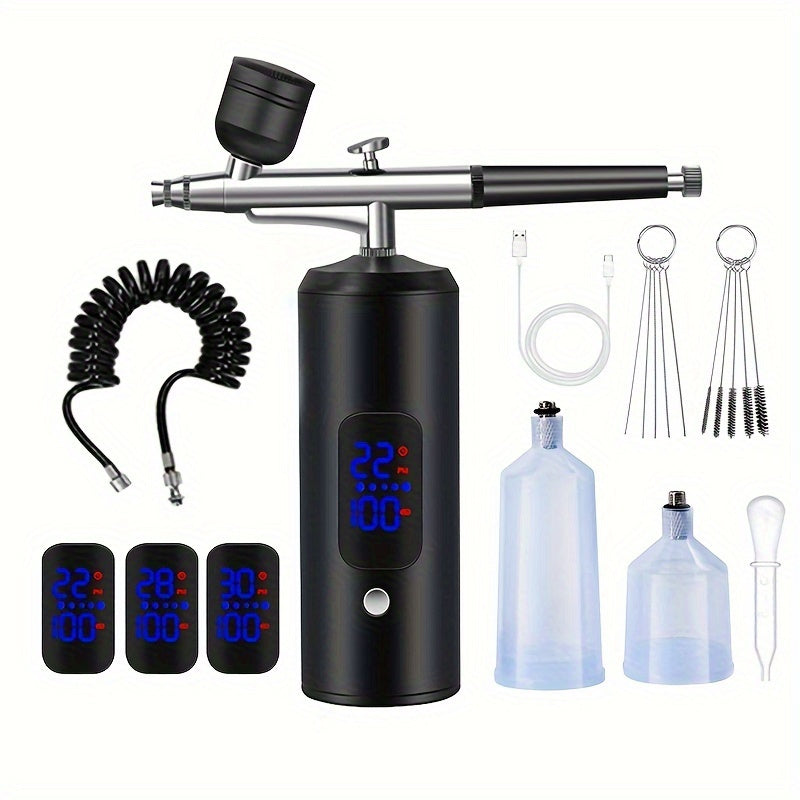 Portable Wireless Airbrush Kit with 0.3mm Tip for Tanning Painting Tattooing Nail Art