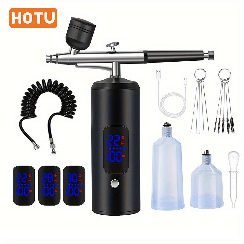 Portable Wireless Airbrush Kit with 0.3mm Tip for Tanning Painting Tattooing Nail Art
