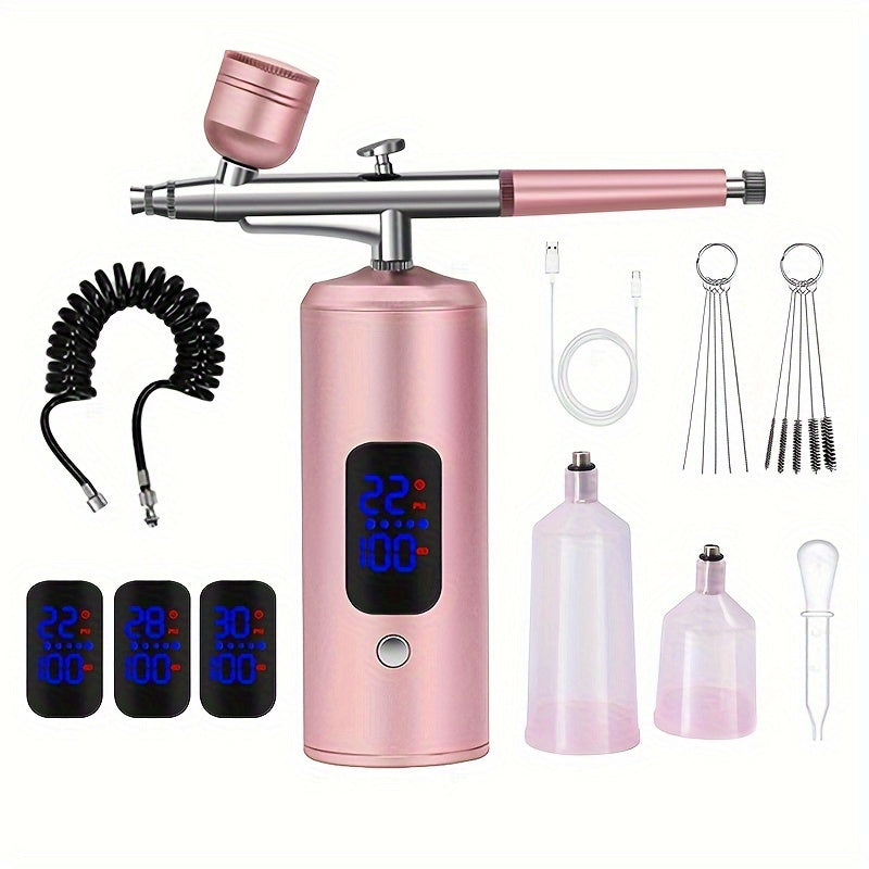 Portable Wireless Airbrush Kit with 0.3mm Tip for Tanning Painting Tattooing Nail Art