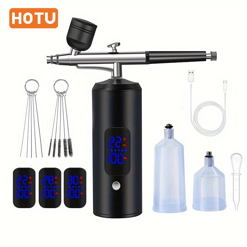 Portable Wireless Airbrush Kit with 0.3mm Tip for Tanning Painting Tattooing Nail Art