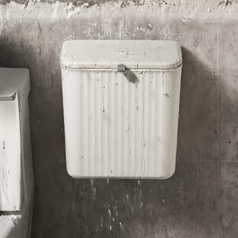 Wall-Mounted Trash Can with Odor Seal and Toilet Paper Holder for Bathroom