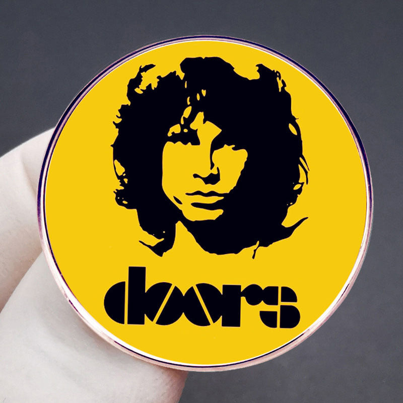 Vintage Rock Band Style Metal Alloy Brooch Pin with Logo for Music Accessories