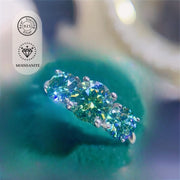 Moissanite Ring 4 Carat S925 Silver 18K Gold Plated Wedding Jewelry