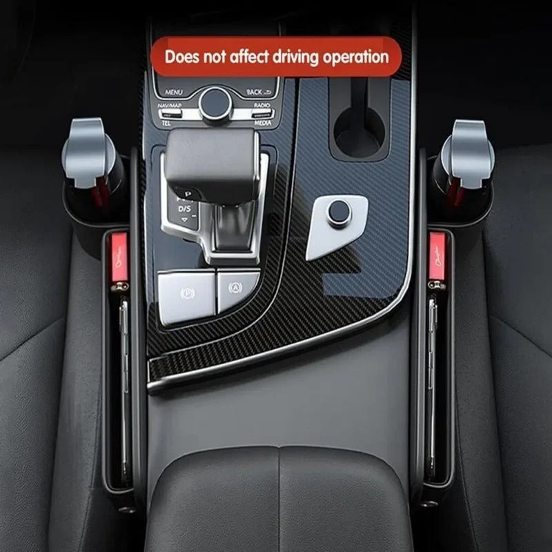 Organizador de relleno de huecos para asientos de coche, impermeable, de cuero sintético, caja de almacenamiento para el asiento delantero