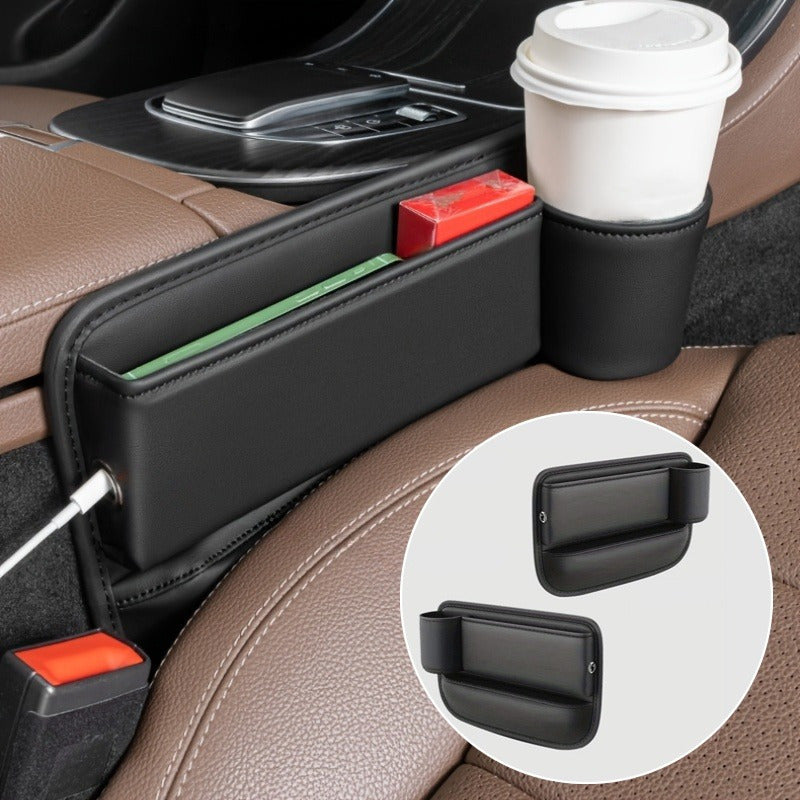 Organizador de relleno de huecos para asientos de coche, impermeable, de cuero sintético, caja de almacenamiento para el asiento delantero