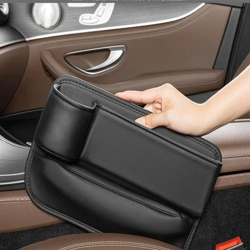 Organizador de relleno de huecos para asientos de coche, impermeable, de cuero sintético, caja de almacenamiento para el asiento delantero