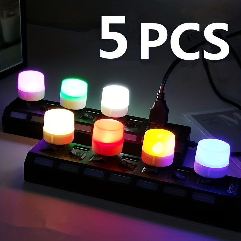 Pack de 5 luces nocturnas LED de plástico para mesa, luz descendente para dormitorio, iluminación suave y eficiente en energía