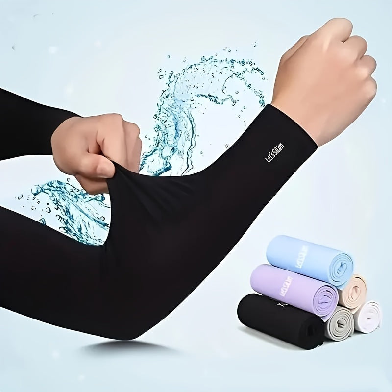 7 Pairs Ladies Arm Sleeves UV Protection Breathable Knit Fabric in 7 Colors