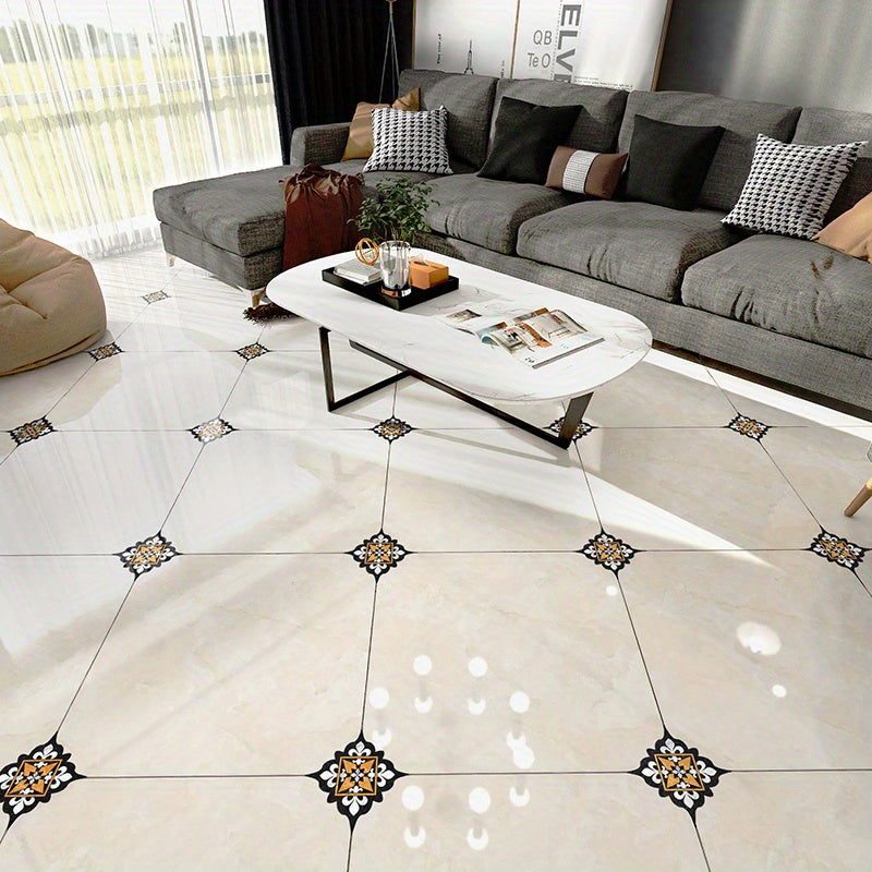 Set of 36 Waterproof Bohemian Tile Stickers 11cm Square for Floors and Walls