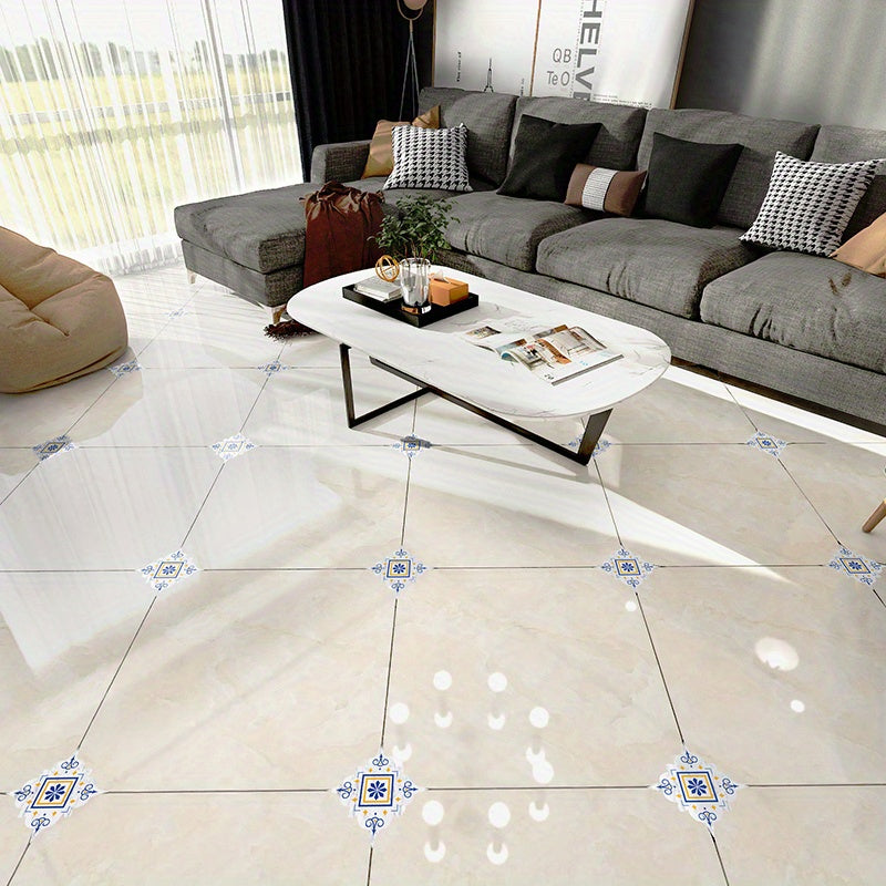 Set of 36 Waterproof Bohemian Tile Stickers 11cm Square for Floors and Walls