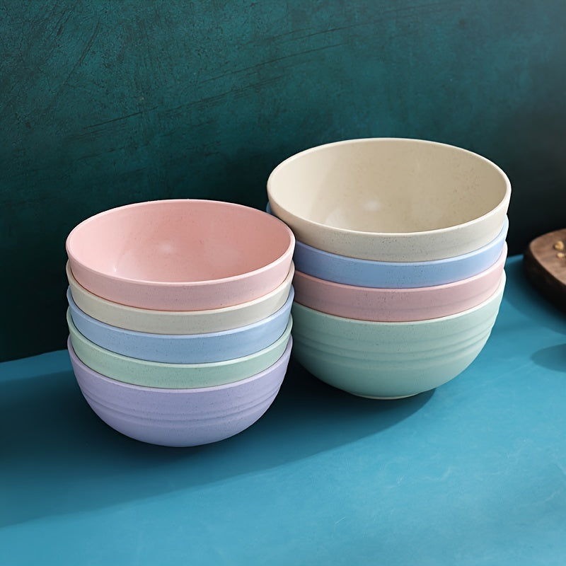 4 ta yuqori sifatli, sindirilmaydigan bug'doy somonidan yasalgan pastell rangli idishlar to'plami. Mikroto'lqinli pechda va idish yuvish mashinasida yuvish mumkin, BPA dan holi, zanglamaydigan, uy yoki ofis uchun ideal.