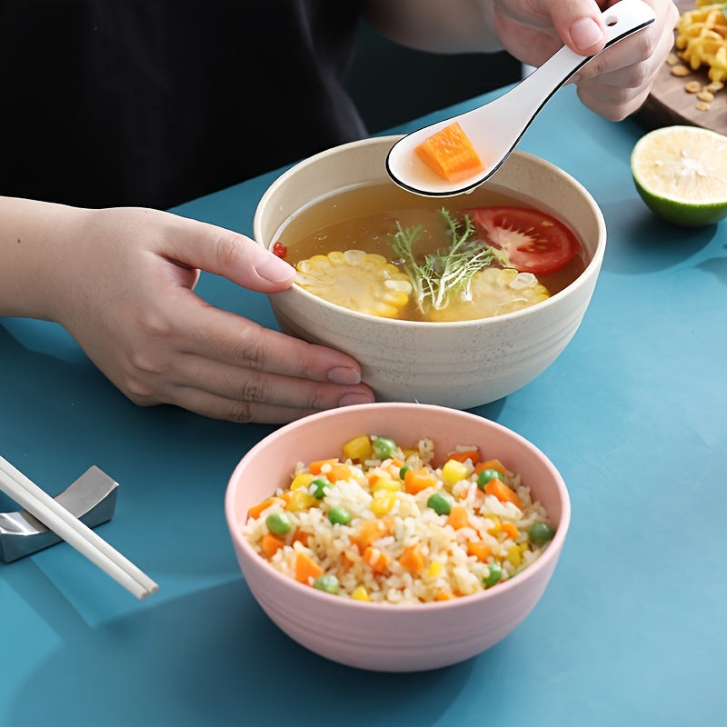 4 ta yuqori sifatli, sindirilmaydigan bug'doy somonidan yasalgan pastell rangli idishlar to'plami. Mikroto'lqinli pechda va idish yuvish mashinasida yuvish mumkin, BPA dan holi, zanglamaydigan, uy yoki ofis uchun ideal.