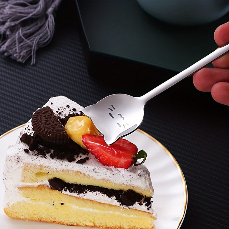 Stainless Steel Cat Spoon with Long Handle for Coffee Tea Dessert Gift
