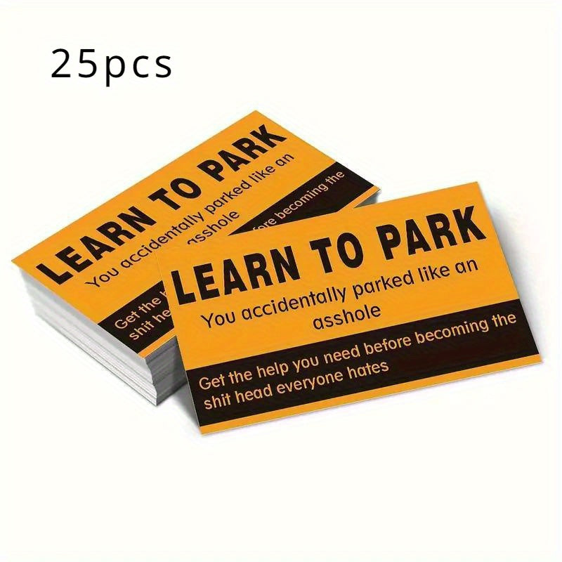 25 Pcs Orange Black Parking Violation Cards - Humorous Enforcement Tickets