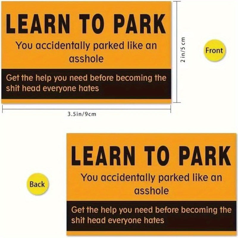 25 Pcs Orange Black Parking Violation Cards - Humorous Enforcement Tickets