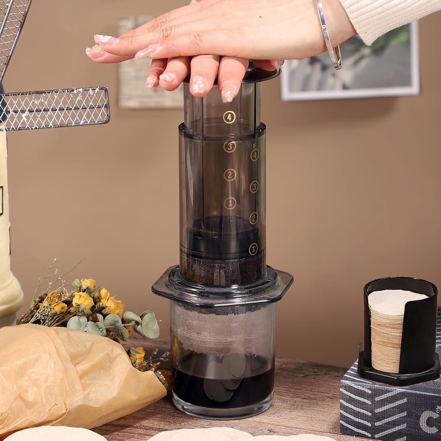 250 шт. натуральных непросеянных фильтров для кофе для Aeropress, круглых, одноразовых