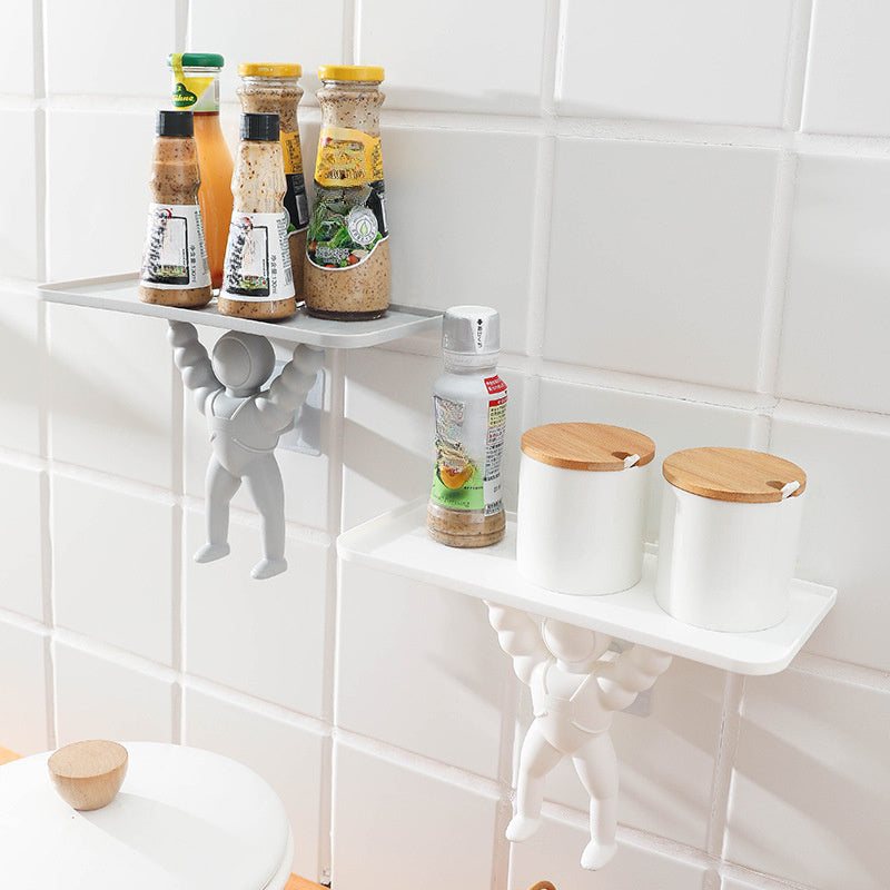 Wall-Mounted Space-Themed Organizer for Bathroom and Kitchen Durable Plastic 30x12.5cm