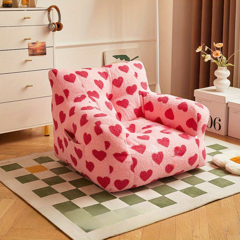 Lamb Fabric Chair with Memory Foam Seat for Game Room and Easy Cleaning