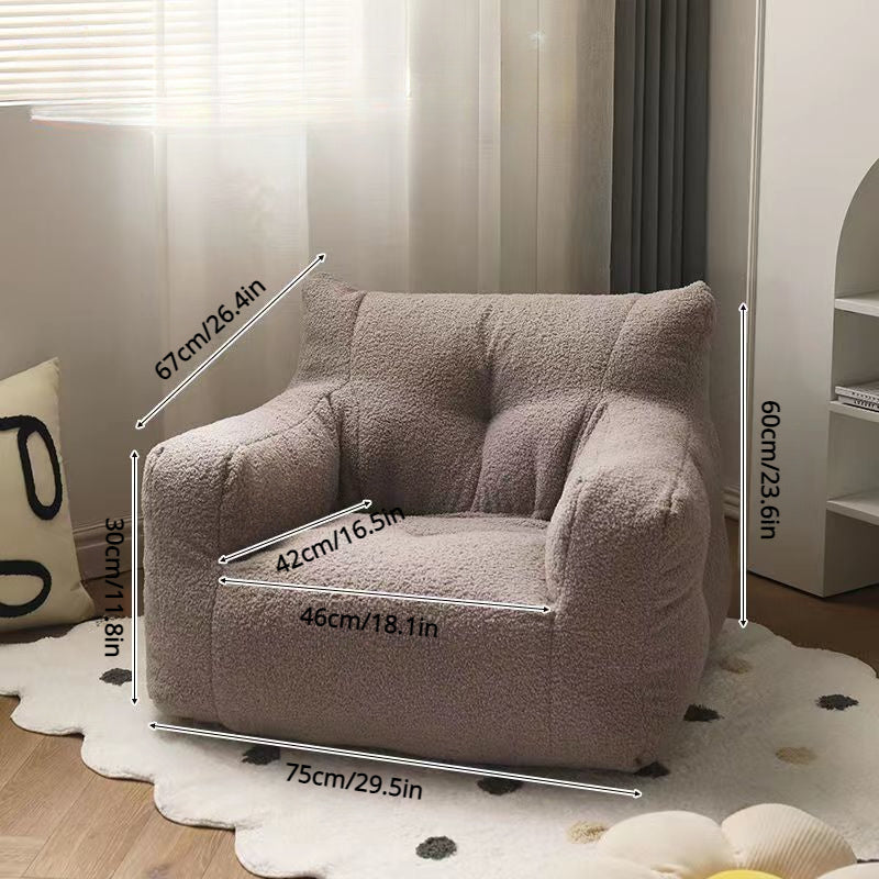 Lamb Fabric Chair with Memory Foam Seat for Game Room and Easy Cleaning