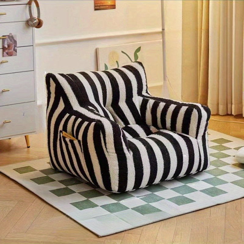 Lamb Fabric Chair with Memory Foam Seat for Game Room and Easy Cleaning