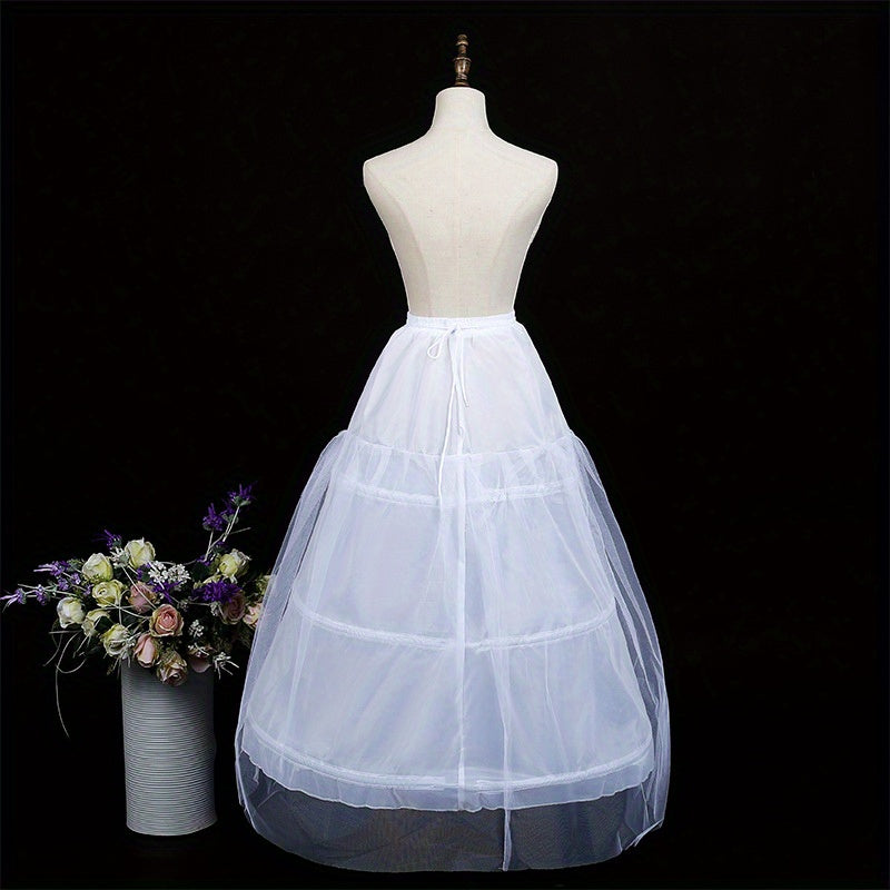 Adjustable Waist Bridal Petticoat with Three Hoops for Wedding Dress Support