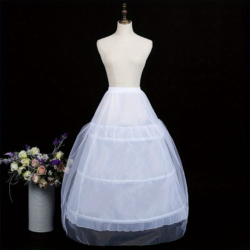 Adjustable Waist Bridal Petticoat with Three Hoops for Wedding Dress Support