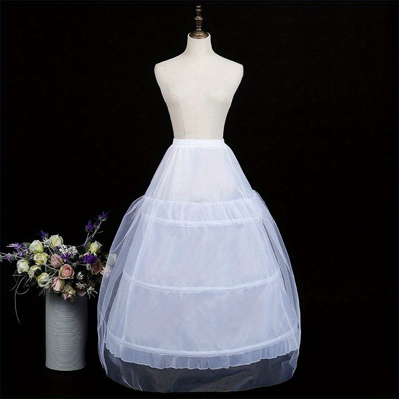 Adjustable Waist Bridal Petticoat with Three Hoops for Wedding Dress Support