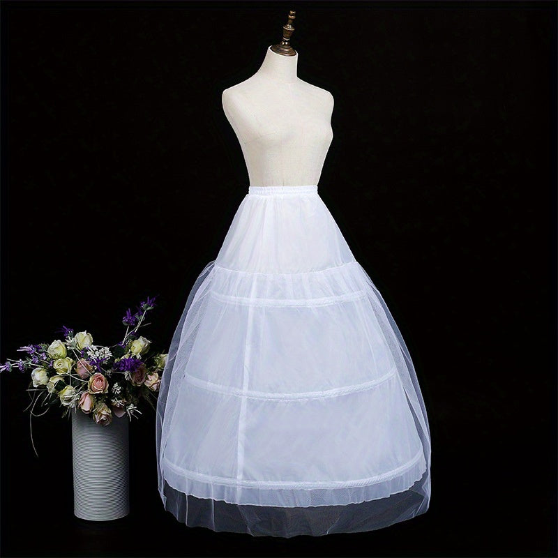 Adjustable Waist Bridal Petticoat with Three Hoops for Wedding Dress Support
