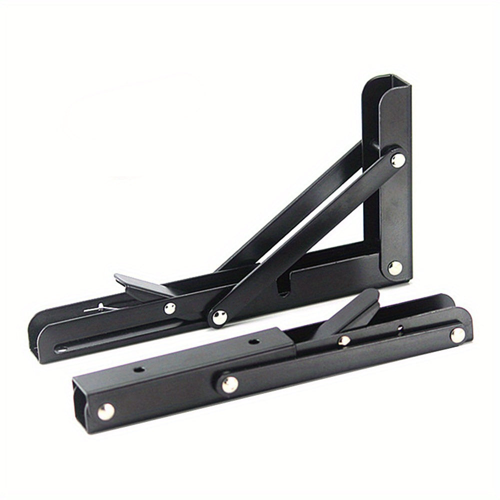 Heavy-Duty Folding Shelf Brackets 90° Angle Carbon Steel Wall Mounts for Home Office