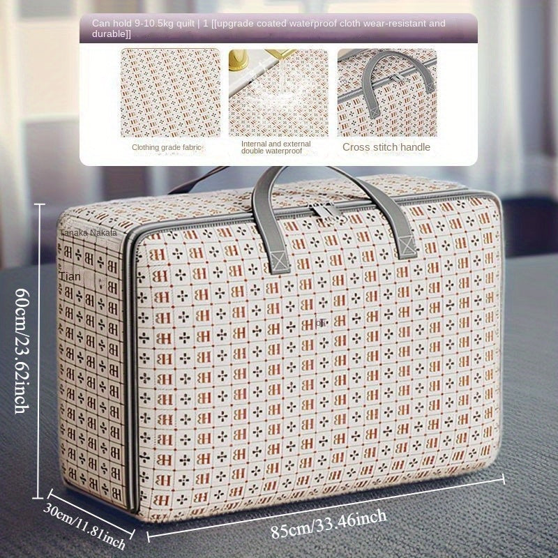 Gran bolsa de almacenamiento rectangular impermeable con asa para ropa de cama, ropa y suministros domésticos