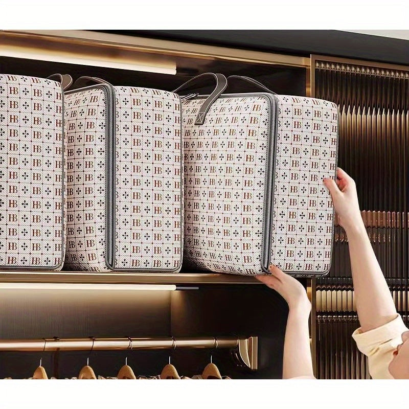 Large Waterproof Rectangular Storage Bag with Handle for Bedding Clothes and Household Supplies