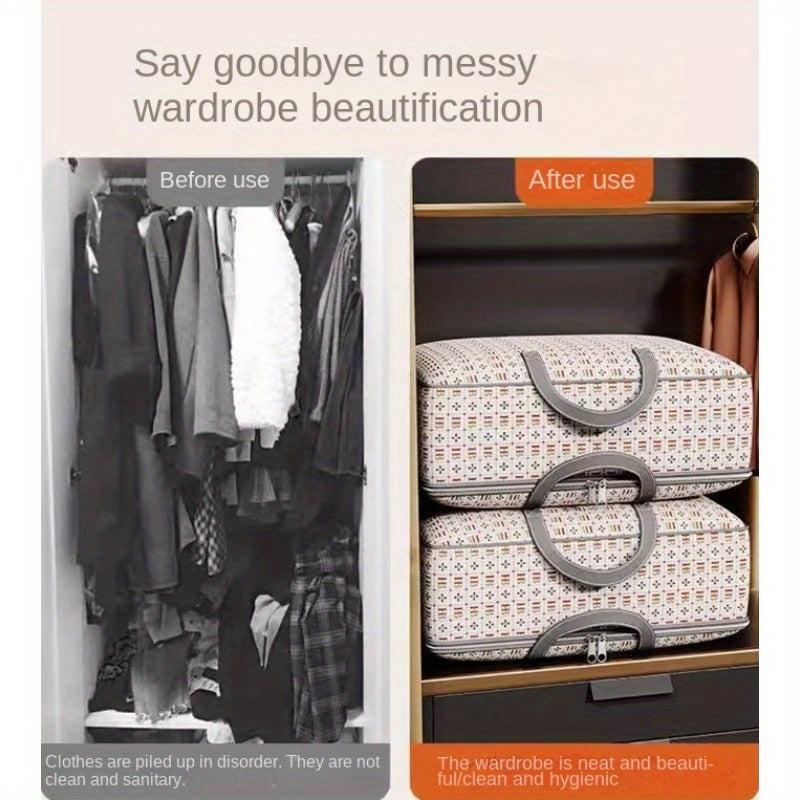 Gran bolsa de almacenamiento rectangular impermeable con asa para ropa de cama, ropa y suministros domésticos