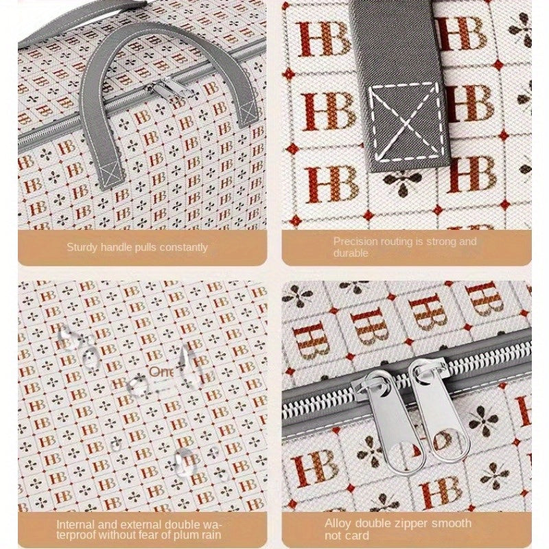 Gran bolsa de almacenamiento rectangular impermeable con asa para ropa de cama, ropa y suministros domésticos