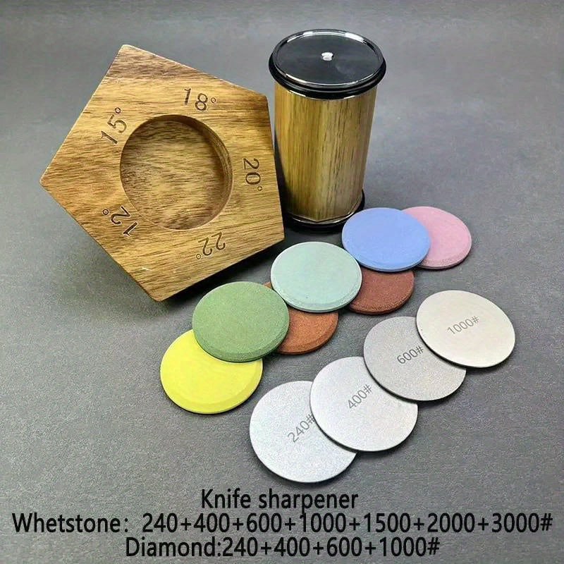 Professional foydalanish uchun Whetstone va olmos bilan oshxona pichog'i silliqlash to'plami