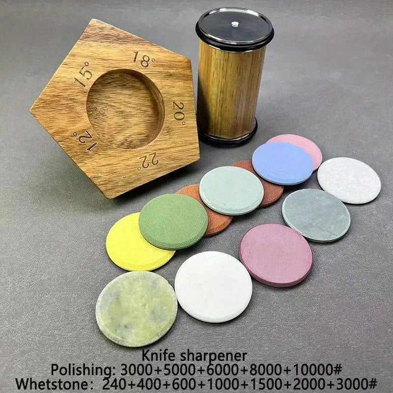 Professional foydalanish uchun Whetstone va olmos bilan oshxona pichog'i silliqlash to'plami