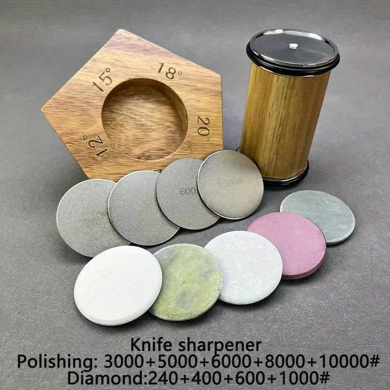 Professional foydalanish uchun Whetstone va olmos bilan oshxona pichog'i silliqlash to'plami
