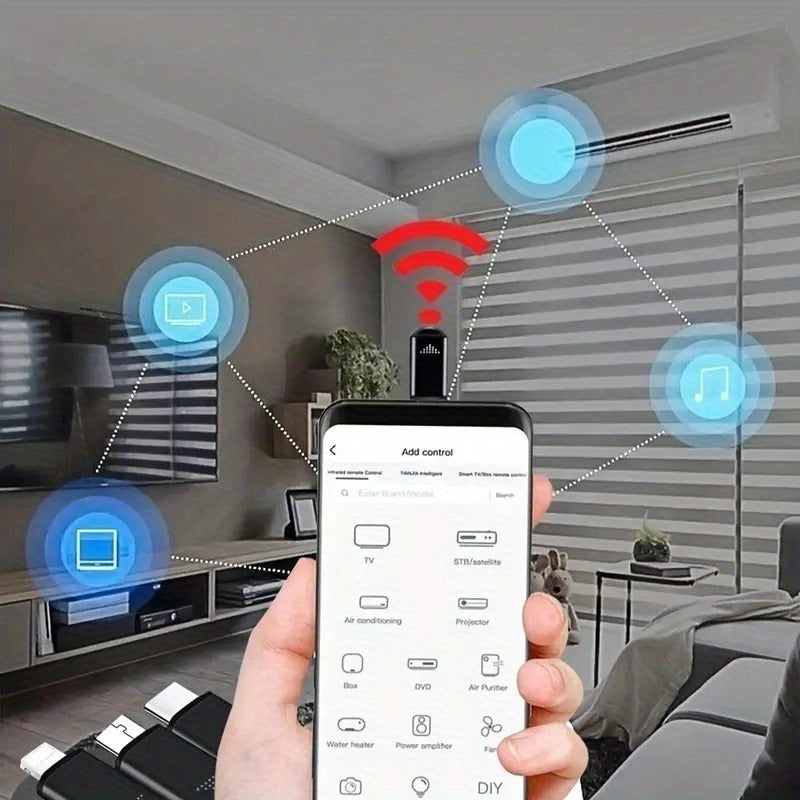 Universal Mini Remote Control Adapter for Smartphones Type-C Compatible with TV Air Conditioner Fan Camera