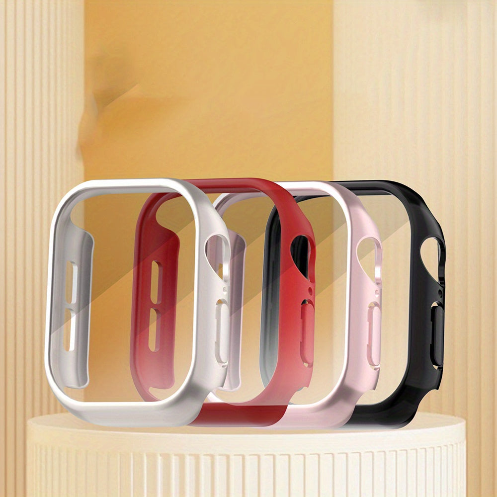 Tempered Glass Screen Protector Case for iWatch Series 4 5 6 7 8 9 10 SE 40mm 44mm 45mm 46mm Hard PC Bumper Scratch Resistant